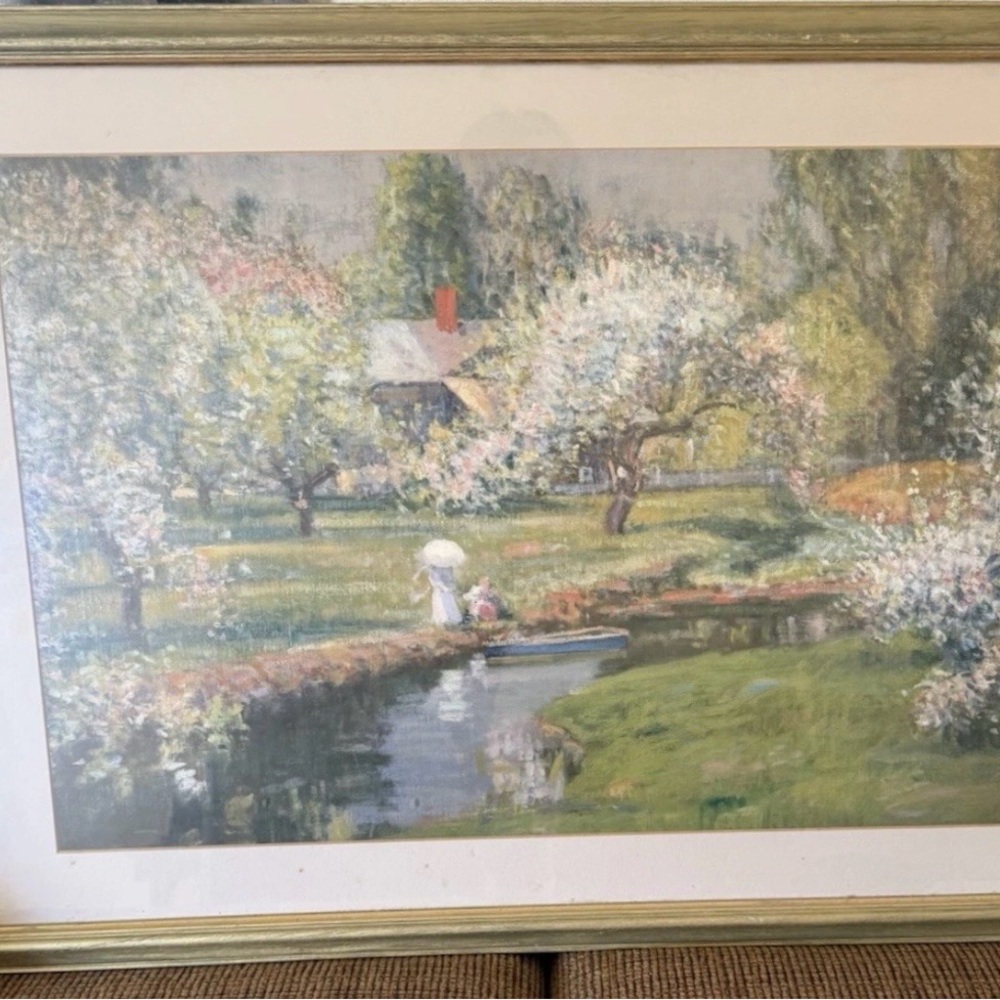 Theodore Wendel 1905  "Lady with a Parasol"  Windsor Art Lithograph Framed Print